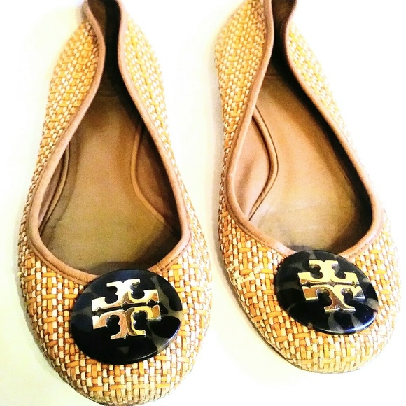 Tory Burch Shoes - Tory Burch yellow mustard woven flats Sz 8